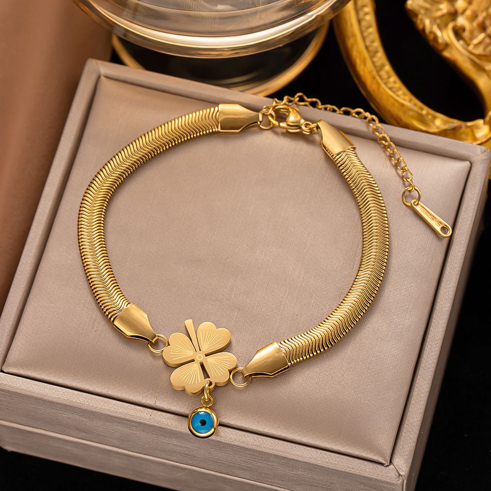 Hot Selling Titanium Steel Snake Bone Chain, Love Blue Eye Bracelet Series, Gold Non Fading Jewelry For Women_ipsvogv.com