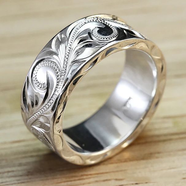 Cao Shi's New Simple Relief Vine Women's Fashion Ring Hand Jewelry_ipsvogv.com