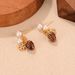 Maillard Style Autumn And Winter Tiger Eye Stone Series High End Fashion Earrings Do Not Fade Tassel Geometric Earrings_ipsvogv.com