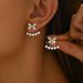 Simple, Fresh And Sweet Earrings For Women, Versatile, Inlaid With Zircon, Bow Design, Pearl Earrings, Forest Earrings_ipsvogv.com