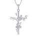 Retro Butterfly Cross Pendant Necklace Female S925 Sterling Silver Jewelry Processing_ipsvogv.com