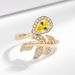 Baolai Xing Light Luxury Jewelry High Grade Zircon For Women's Instagram Fashion Super Sparkling Leaf Row Diamond Ring_ipsvogv.com