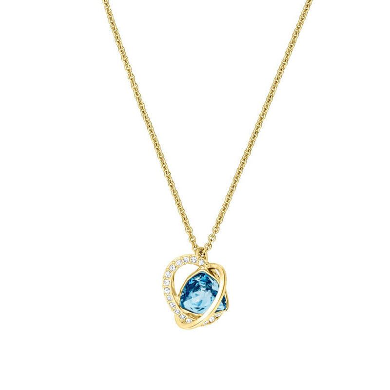 Blue Gorgeous Heart Shaped Necklace Female Element Crystal Love Clavicle Chain_ipsvogv.com