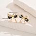 Ins minimalist bow design for women's earrings, personalized and niche, asymmetrical inlaid zircon earrings_ipsvogv.com
