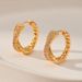 Niche design cross wrapped small circle plain hoop earrings plated with K real gold versatile earrings_ipsvogv.com