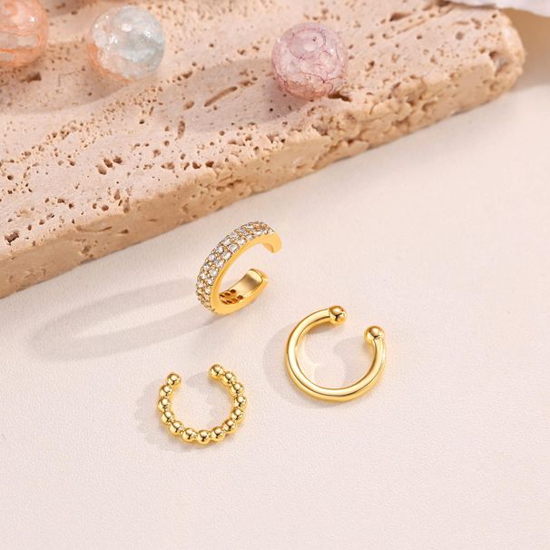 Personalized Ins Niche Design High End Light Luxury Style Inlaid Zircon Twisted Ear Clip Ladies Earrings Set_ipsvogv.com