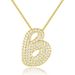 Women's Jewelry 26 Letters Zircon Necklace Stainless Steel Exaggerated 18K Large Gold Chain English Pendant Jewelry_ipsvogv.com