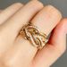 Cao Shi's Multi-layer Winding Creative Hollow Metal Geometric Fried Dough Twists Ring For Men And Women_ipsvogv.com