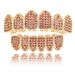 Hip Hop Braces, Colored Micro Inlaid Zircon Braces, Pomegranate Red Zircon Gold Braces, Hip Hop Braces, Men's Jewelry_ipsvogv.com
