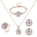 Jewelry accessories creative temperament personality inlaid rhinestone necklace earrings bracelet ring four piece set_ipsvogv.com