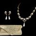 Water drop pearl necklace Korean version of the fashion jewelry set earrings necklace evening bag 3 pieces_ipsvogv.com