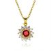 Luxury Round Gemstone Inlaid With Full Diamonds Cross Border Simple Pendant Necklace Ruby Clavicle Chain Retro High End Feel_ipsvogv.com