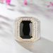 Cao Shi Inlaid Zircon Hip Hop Dominant Square Versatile Fashion Men's Ring_ipsvogv.com