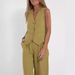 Women's Clothing new fashion vest trousers collage stitching cotton and linen casual suit_ipsvogv.com