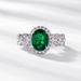 new Retro Light Luxury Cultivated Emerald Ring S925 Silver Full Of Colored Diamonds Finger Ring Atmosphere All Match_ipsvogv.com