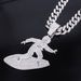 Unisex Alloy Jewelry Skateboard Boy Full Diamond Pendant Men's Hip Hop Style Personality Accessories Necklace_ipsvogv.com