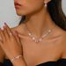 Women’s Jewelry Set Fashion Light Luxury Water Drop Diamond Tassel Earrings Necklace Set Temperament Fashion Clavicle Chain Niche High End Jewelry_ipsvogv.com