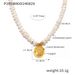 French Freshwater Pearl Necklace With Copper Material, Oval Diamond Studded Star Pendant, High-end Temperament,_ipsvogv.com