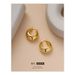 French retro simple earrings high end temperament female earrings copper plated real gold earrings silver needle earrings_ipsvogv.com