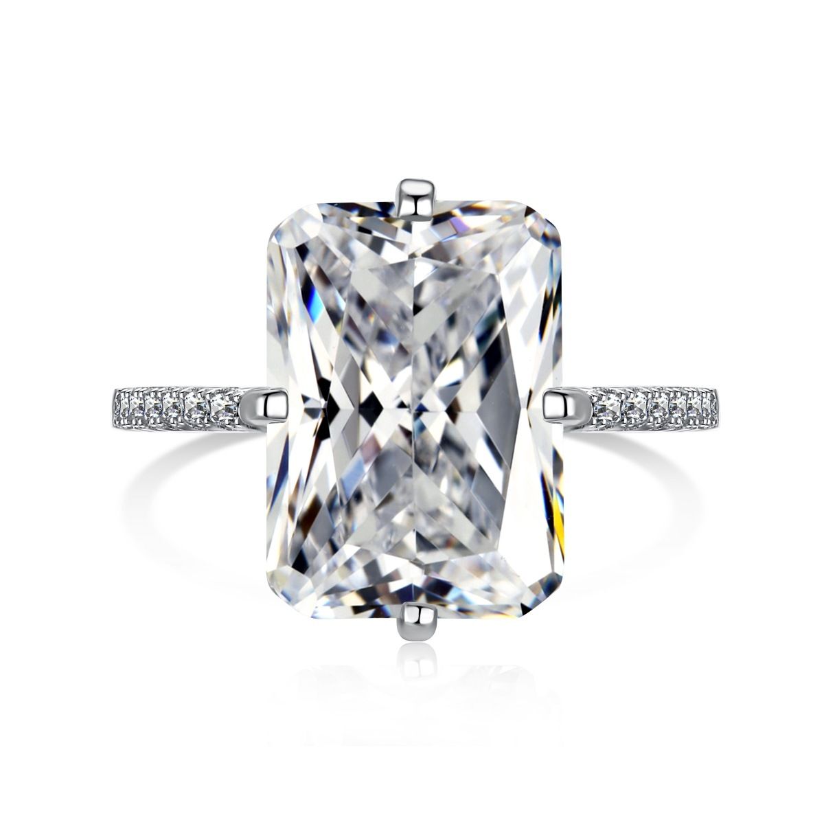 High carbon square s pure silver wedding ring, diamond pigeon egg light luxury, super sparkling carat_ipsvogv.com