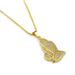 Hip Hop Rapper Exaggerated Diamond Prayer Hand Pendant Necklace Street Trendsetter Personality Accessory_ipsvogv.com