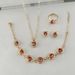 European American New Style Jewelry Hollow Heart Colorful Drill Earrings Hand Jewelry Set Fashionable Necklace Ring 4 Piece Set_ipsvogv.com