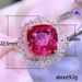 Cao Shi Fashion Color Treasure Luxury Simulation Red Zircon Ring High End Accessories_ipsvogv.com