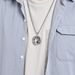 Retro animal horse head titanium steel necklace personality trendy men's literary jewelry clothing model wear accessories_ipsvogv.com