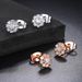 Unisex Fashion Flower Shape Earrings Inlaid with Zircon Rose Gold Plated Hot Earrings_ipsvogv.com