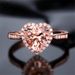 Natural Morgan Stone Love with Micro Setting Zircon Gold Plated Orange Pink Diamond Heart Ring_ipsvogv.com