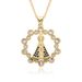 Fashion Gold Hollow Copper Gold Plated Zircon Lace Pendant Religious Necklace Jewelry Accessories_ipsvogv.com