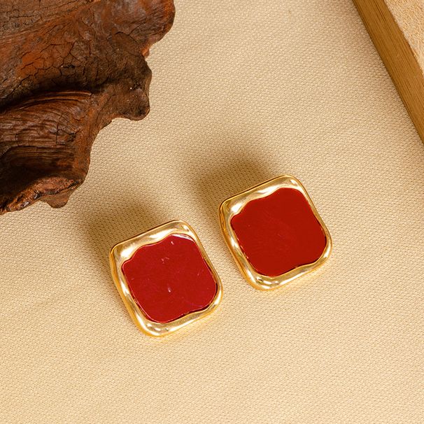 New Chinese Style Festive Ankola Red Drip Oil Silver Needle With Feminine Temperament, Versatile And High-end Earrings_ipsvogv.com