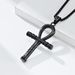 Ancient Egyptian Eye of Horus Ankh Titanium Steel Cross Necklace Niche Personality Artistic Retro Wear Pendant_ipsvogv.com
