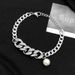 Cuban Diamond Pearl Stitching Hip Hop Simple Couple Retro Bracelet Design High Street Men And Women Bracelet_ipsvogv.com