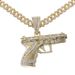 Accessories Hip Hop Inlaid Diamond Pistol Letter Alloy Pendant Fashion Personality Jewelry New Cuban Necklace_ipsvogv.com
