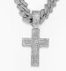 Hip Hop Elegant And Luxurious Gifts Alloy Full Diamond Cross Pendant Fashion Trend Rap Diamond Men's Cuban Chain Necklace Jewelry_ipsvogv.com