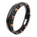 Men's Jewelry Natural Stone Volcanic Stone Leather Bracelet Stainless Steel Leather Braided Bracelet Multi Layer Men's Titanium Steel Jewelry_ipsvogv.com