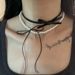 Leather Bow Ribbon Pearl Necklace For Women Light Luxury Niche Double Layer Clavicle Chain Unique Design Necklace_ipsvogv.com