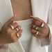 Ins Style Metal Smooth Open Set Female Personality, Inlaid With Pearls, Layered Ring Bracelet_ipsvogv.com