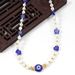 4mm Round Beads Shell Thousand Flower Glass Devil Eye OT Buckle Necklace Clavicle Chain Female_ipsvogv.com