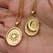 Retro Trend Gold Sun And Moon Oval Necklace Plated With Fashion Versatile Necklace_ipsvogv.com