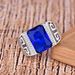 Jin Jiahua Zircon Square Diamond Dominant Pattern Open Inlaid Blue Business Elegant Trendy Men's Ring_ipsvogv.com
