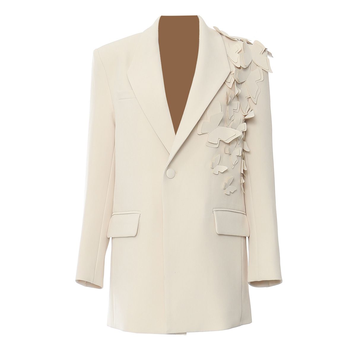 Women's Clothing autumn new style super heavy butterfly burning flower staggered loose version suit jacket top_ipsvogv.com