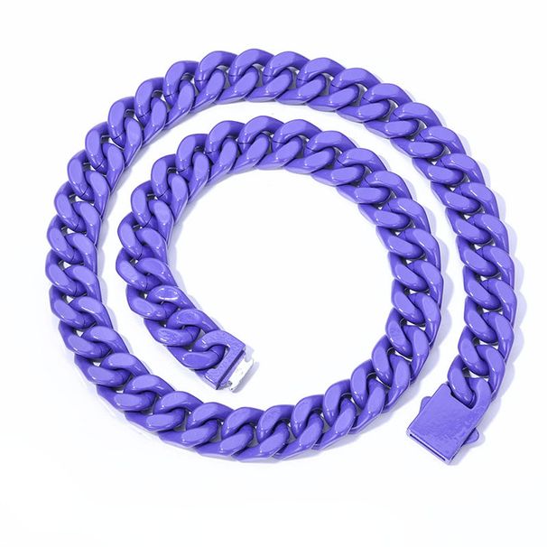 Men's Jewelry Stainless Steel Jewelry Painted Cuban Chain Thick Necklace Niche High End Light Luxury Titanium Steel Necklace Hip Hop Men_ipsvogv.com
