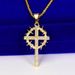 Creative Thorn Cross Rhinestone Necklace Personality Hip Hop Pendant_ipsvogv.com