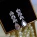 Cao Shi Jewelry Fashion Women's Mid Length Leaf Droplet Shaped Zircon Earrings_ipsvogv.com