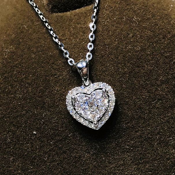 Cao Shi's Light Luxury and Small Crowd Metal Zircon Love Necklace New Women's Advanced Design Feeling Neckchain Summer Collar Chain_ipsvogv.com