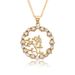 Korean Style Leaf Pendant Necklace - Micro Inlaid Zircon Round Necklace For Women, Simple & Versatile Summer Jewelry, INS Fashion Minimalist Design_ipsvogv.com