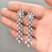 Cao Shi's Diamond Leaf Tassel Earrings and Ins Style Long Grain Zircon Earrings Romantic Wedding Jewelry_ipsvogv.com