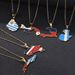 Stainless steel Russian Middle East map necklace popular personality oil drop titanium steel accessories_ipsvogv.com